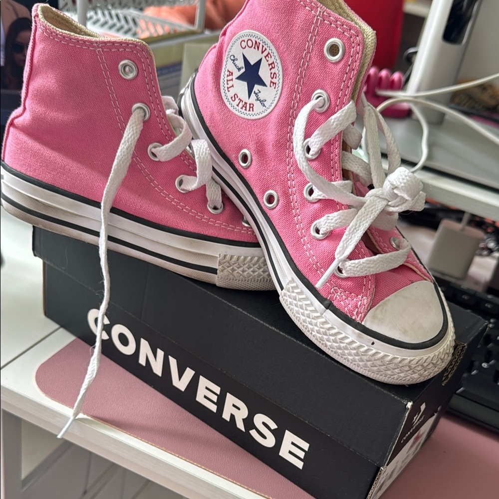 Converse Pink Canvas High-Tops